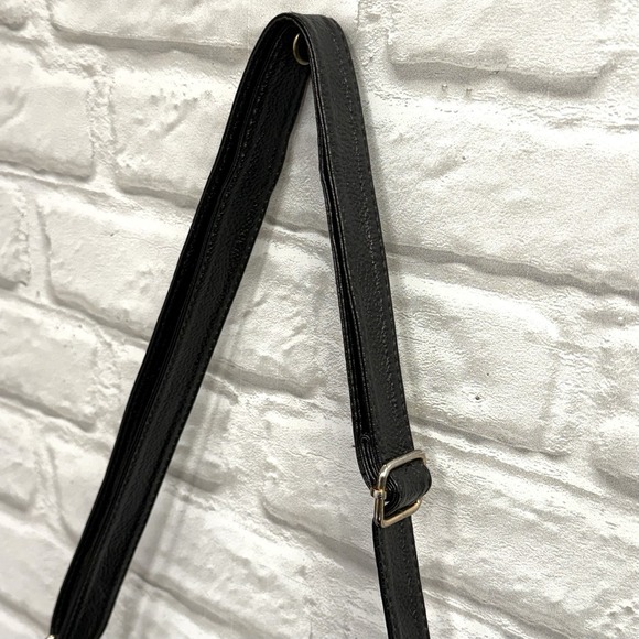 Beverly Hills Polo Club Black Leather Crossbody Bag Purse Handbag Multi Pockets - Picture 5 of 14